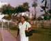 Lynette, on back - In front of Memorial Park, Guyana - 1977