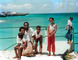 Malaika, Stella, Errol, Dalero, and Abiona, on back - with the Berkeleys at Sam Lords Castle, Barbados. W.I. Sept. 77