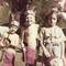 summer 1953 jimmy and bill with unknown girl in indian costumes